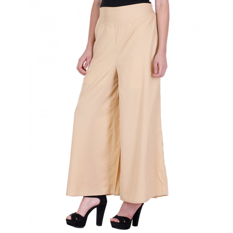 Buy Women Fawn Solid Palazzo Trousers - Palazzos for Women | Dori